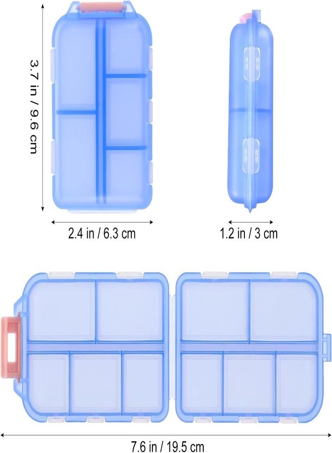 Elvana Portable Medicine Pill Organizer with Double Layers & 10 Slots | Moisture-Proof Daily/Weekly Pill Holder for Travel Pocket Purse - Pack of 2 - Image 2